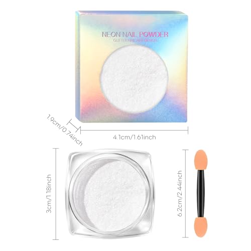 2Pcs White Pearl Chrome Nail Powder