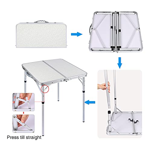 Small Square Folding Table 2 Feet Adjustable Height