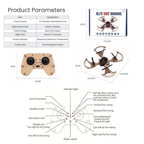 DIY Mini Wooden RC Drone Kits