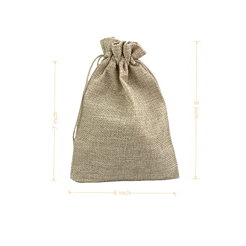 Pack of 25 Burlap Gift Bags with Drawstring Linen Jewelry Pouches Wedding Hessian Jute Bags for Birthday Jewelry and Treat Pouches Party Wedding Favors Gift Art and DIY Craft