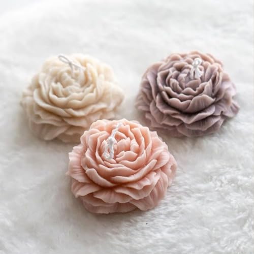 2 Pack 3.14 inch Peony Candle Molds Set (2 Count)