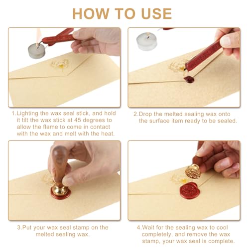 12Pcs Sealing Wax Sticks with Wicks for Wax Seal Stamp (12 Count)