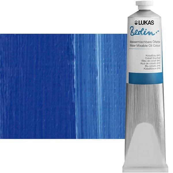 Berlin Pro Artists Water Mixable Oil Paint 200 ml Tube Cobalt Blue Hue (6.76 Fl Oz)