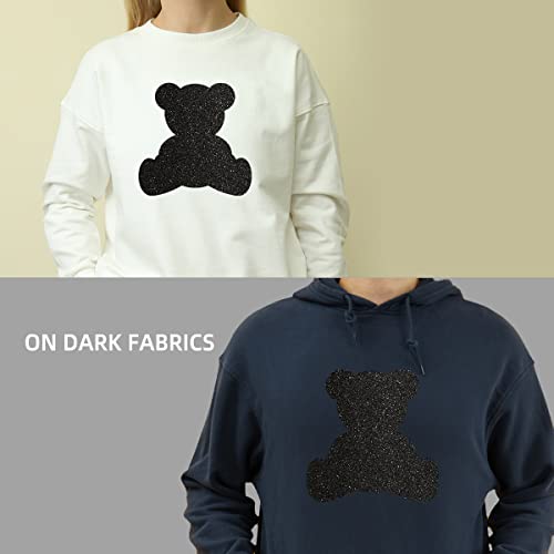 Black Glitter HTV Heat Transfer Vinyl Bundle 8 sheets