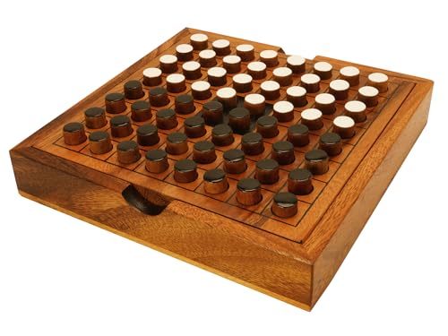 Wooden Reversi Othello Board Game Classic Strategy Games of Family for Adults and Senior Wood Black and White Pieces and Great Gifting with Genuine Wood Looks Decoration Othelo 8 x 8 Inches