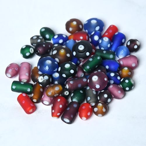 2 3 LB Bag Assorted Glass Polka Dots Beads for Jewellery Making (150 Count)