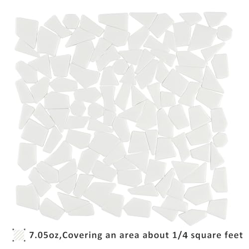 White Mosaic Tiles for Crafts Bulk (7.05 Ounce)