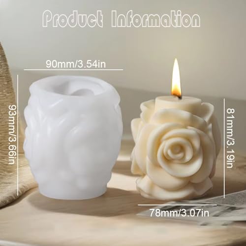 Rose Pillar Candle Silicone Mold