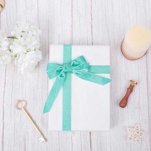 Vintage Turquoise Blue Velvet Ribbon (75 Foot)