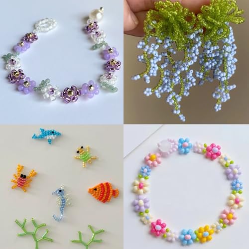 11200pcs Glass Seed Beads for DIY Crafting Bracelet Necklace Embroidery Jewelry Making Supplies (11200 Count)