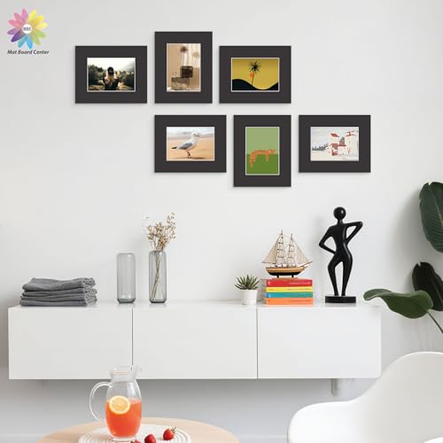 Mat Board Center 50 Pack 8x10 Picture Mat for 5x7 Photo Black