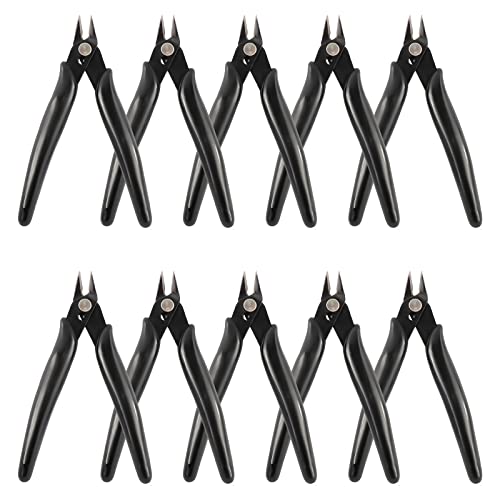 10 Pack Wire Cutters Black Diagonal Cutting Pliers for Electronic (10 Count)