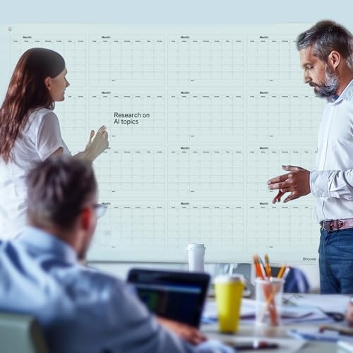 Magnetic Glass Yearly Calendar Whiteboard