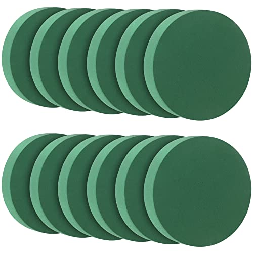 12 Pieces Round Floral Foam Wet Green Flower Foam DIY Flower Arrangement Kit for Aisle Wedding Party Decoration (12 Count)