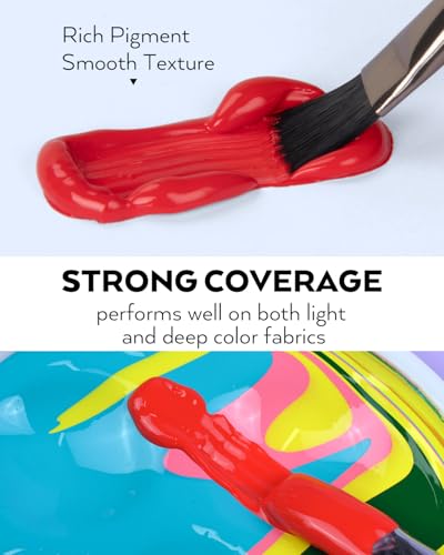 24 Colors Permanent Fabric Paint (202.8 Fl Oz)