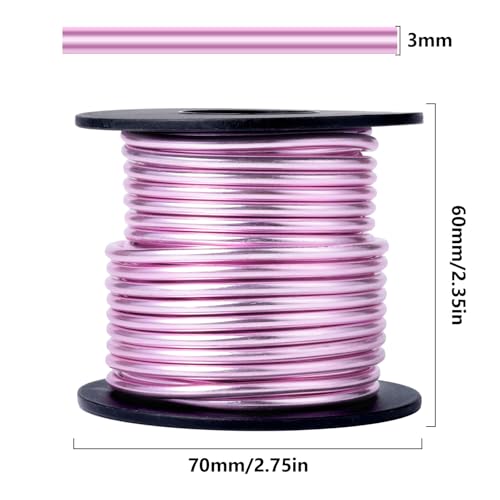 32.8FT 8 Gauge Bendable Pink Aluminum Craft Wire for Jewelry Making Craft (32.8 Foot)