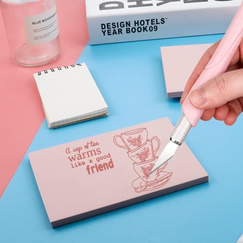 6 Pack 4"x6" Pale Pink Rubber Stamp Carving Blocks Rubber Carved Brick for Stamp Soft Rubber Crafts and DIY Craft Project (6 Count)