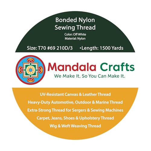 Size 69 210D T70 Off White Combo Bonded Nylon Thread 6000YDs (18000 Foot)