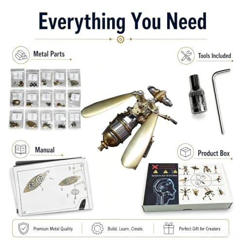 Steampunk 3D Metal Fruit Fly Puzzle Model