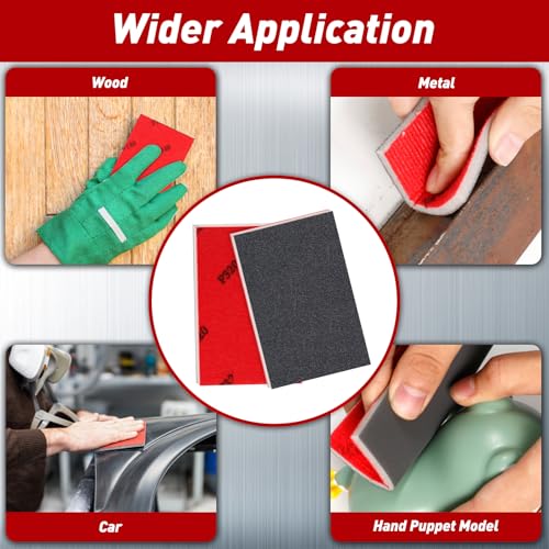 24 PCS Sanding Sponge Block 240 Grit Wet Dry Sandpaper for Wood Metal