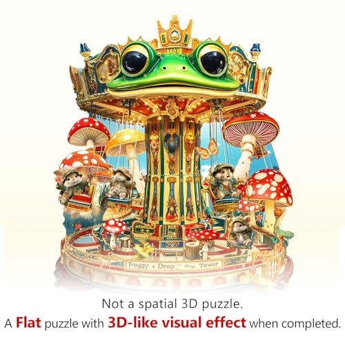 Frog Drop Tower Puzzles Adults Gifts for Women Men Wooden 155 Pieces 11.4 * 9.2in
