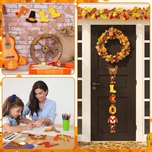 176 Pcs Fall Bulletin Board Decorations Letters Numbers Alphabet Autumn Paper Cutouts Punctuation Symbols Combo Set Thanksgiving Classroom Decorations for School Chalkboard Party Teacher (176 Count)