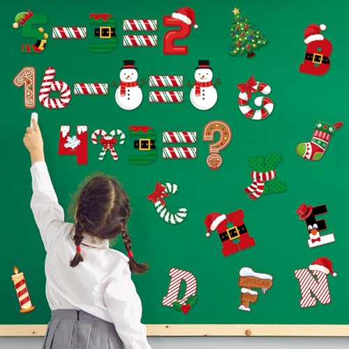 176 Pcs Christmas Bulletin Board Decorations Letters Numbers (176 Count)