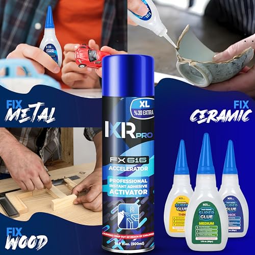 CA Glue with Activator 36x Thin Medium Thick Glue Kit 12x16.9oz Accelerator