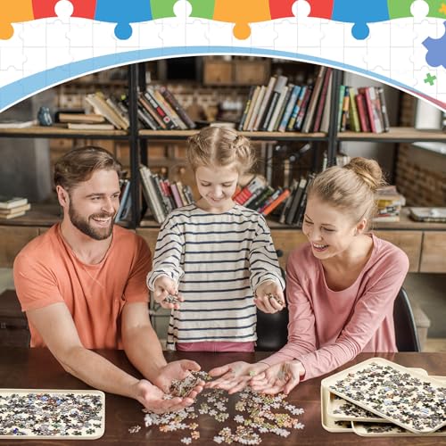 4 Pcs 15'' x 10.5' Extra Large Puzzle Sorting Trays Stackable Puzzle Trays for Sorting Piece Sorter Jigsaw Storage Accessory for 2000 (4 Count)