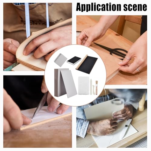 Book Binding Kits Include 20Pcs 6"x9" Chipboards Black 19.5"x58.3" Book Cloth 2 Bone Folder 1pc 78"x45" Cloth for DIY Bookbinding Crafts and Sewing Supplies (20 Count)