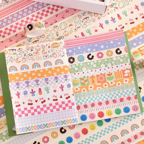 32 Rolls Colorful Cute Floral Writable Washi Tape Set (32 Count)