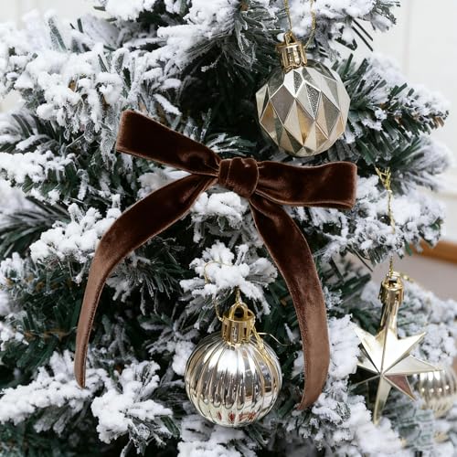 Vintage Brown Velvet Ribbon Chocolate Christmas Ribbon for Gift Wrapping Crafts Christmas Tree Ornaments Garland Decorations