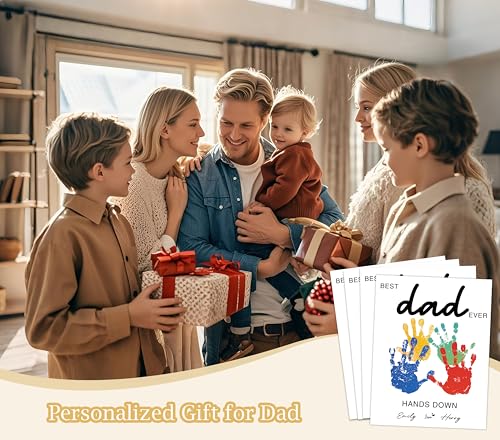 Best Dad Ever Handprint Art Craft Kit Birthday Gift for Dad from Daughter Son