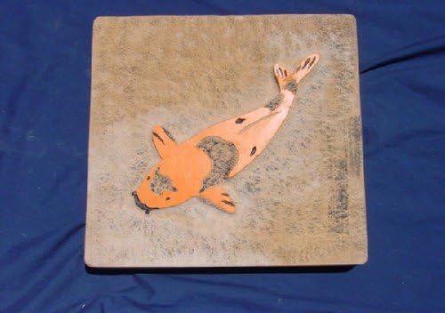 Square Koi Fish Plastic Craft Mold use with Concrete or Cement for Making Stepping Stones 1120