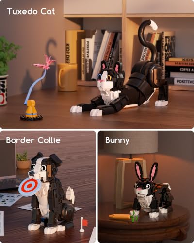 3-in-1 Tuxedo Cat Building Set, Build a Cat, Dog or Rabbit