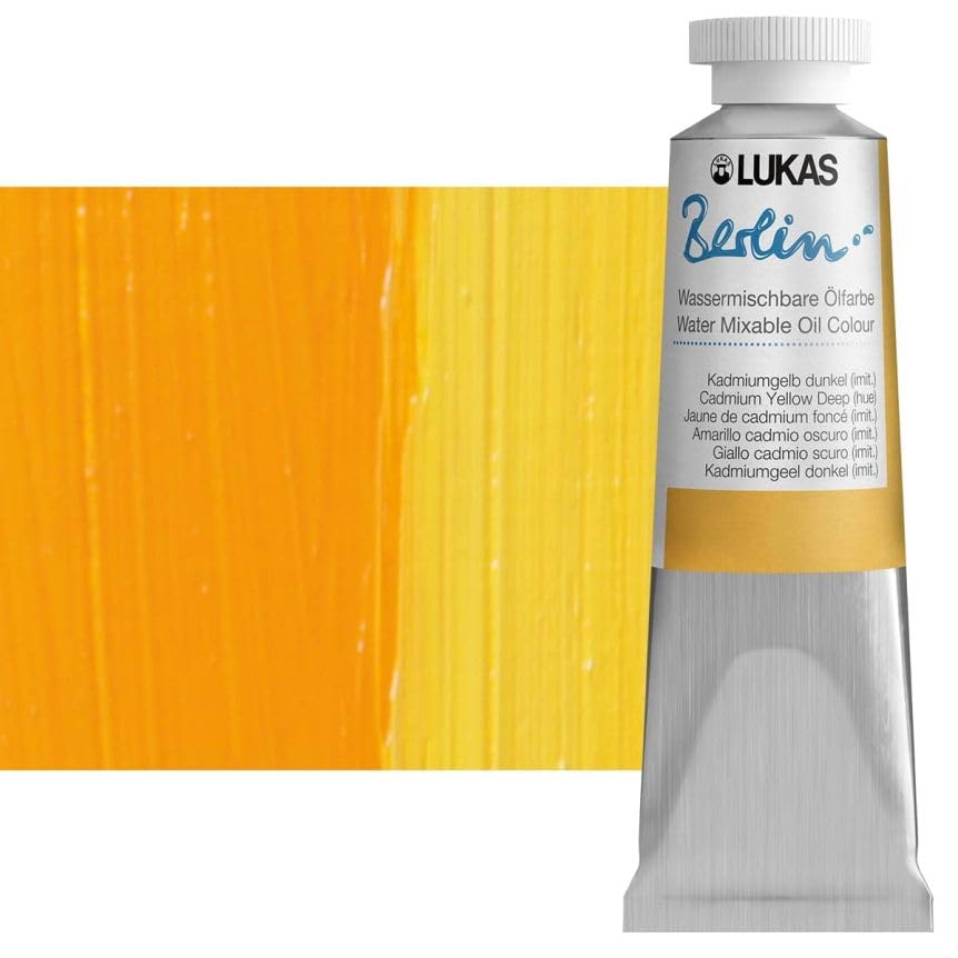 Berlin Pro Artists Water Mixable Oil Paint 37 ml Tube Cadmium Yellow Deep Hue