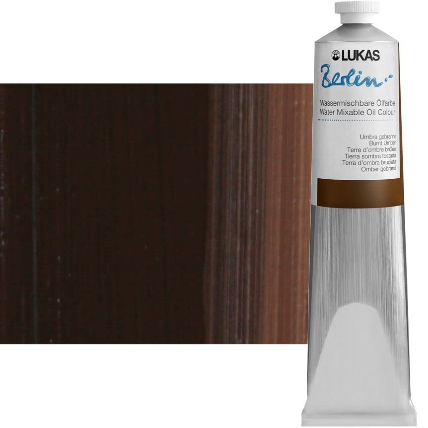 Berlin Pro Artists Water Mixable Oil Paint 200 ml Tube Burnt Umber (6.8 Fl Oz)