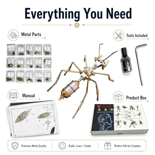 3D Steampunk Mechanical Insect Ant Puzzle Kit