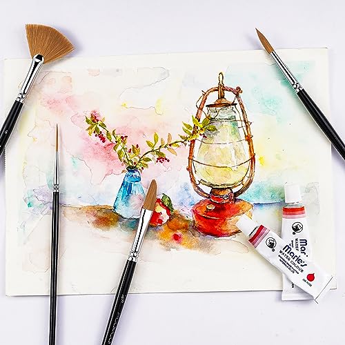Sable Watercolor Brushes Professional Kolinsky Sable Brushes 7pcs (7 Count)