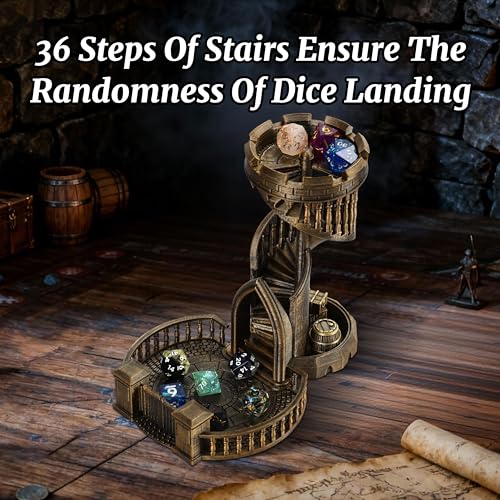 Dice Rolling Tower and Tray Retro Castle Mold Color for Tabletop Games