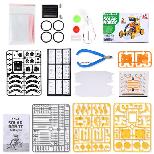 12-in-1 STEM Solar Robot Kit Toys Gifts for 8 9 10 11 12 13 Year Old Kids Boys Girls, Robot Building Education Science STEM Project Toys Kit Gifts for Kids Boys, Solar Powered by The Sun (190 Count)
