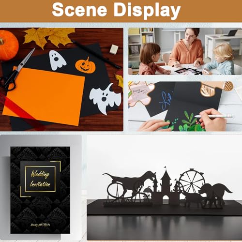 100 Sheets Black Shimmer Cardstock 8.5 x 11 Crafts Paper 75lb (100 Count)