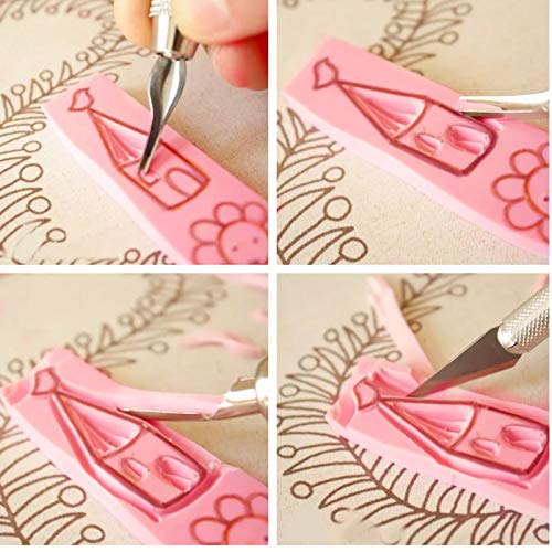 20 Count 4 x 6 Inch Pink Soft Rubber Carving Blocks