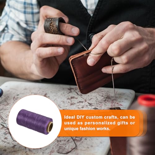 Waxed Thread 284 Yard 0.8mm 150D Flat Wax Thread Polyester Waxed String for Leather Sewing Hand Weaving Book Binding Home Decoration