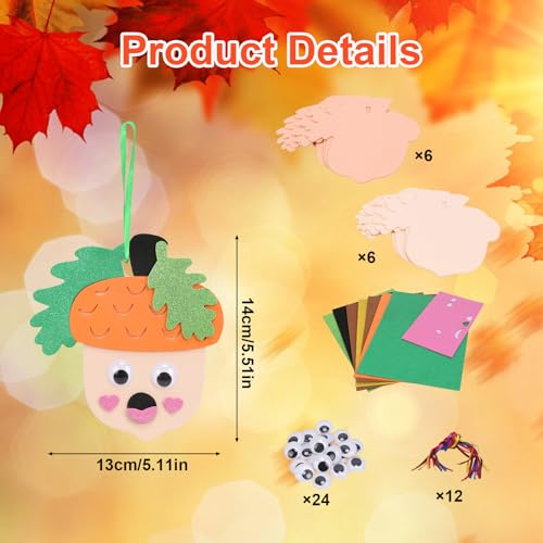 12 Pack Fall Crafts for Kids Make You Hazelnut Foam Stickers DIY Autumn Art and Craft for Boys Girls Party Supply Art Activities Birthday Gifts Fall Thanksgiving Decoration (12 Count)