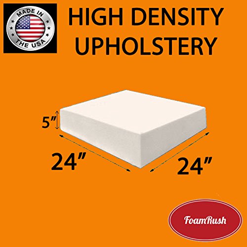 5" x 24" x 24" Upholstery Foam Cushion High Density