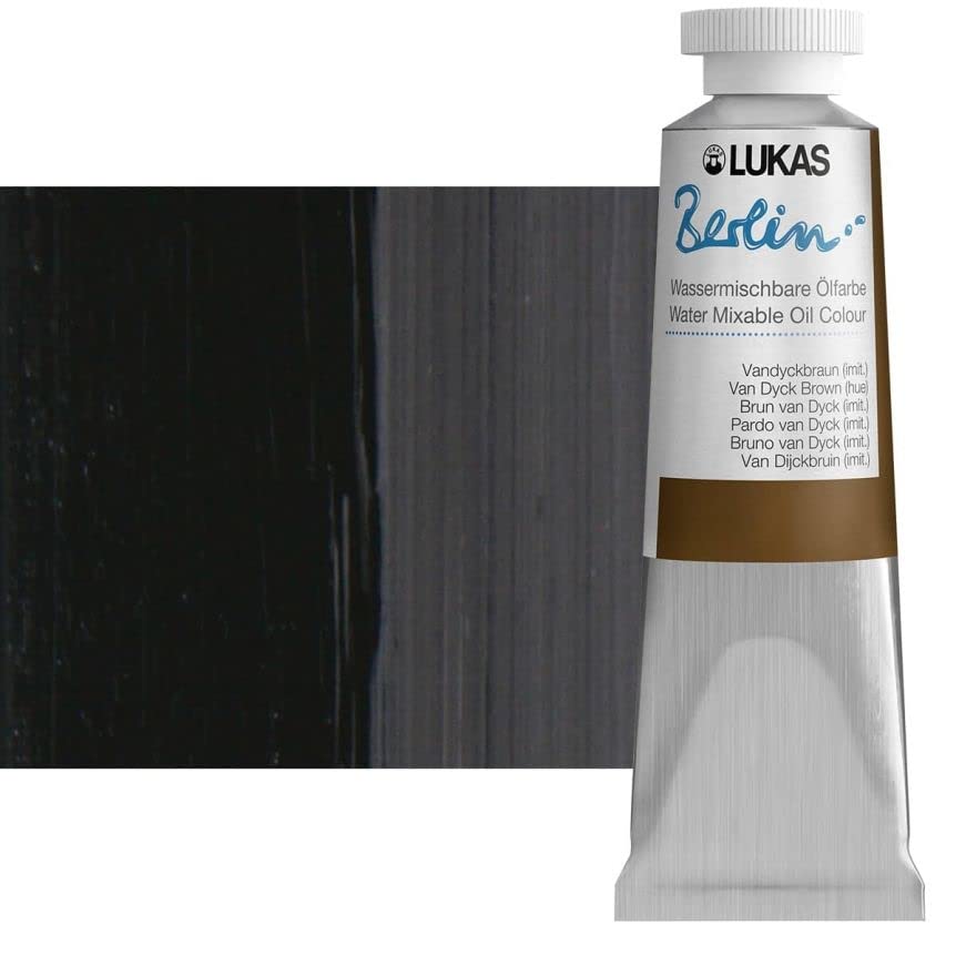 Berlin Pro Artists Water Mixable Oil Paint 37 ml Tube Van Dyck Brown Hue
