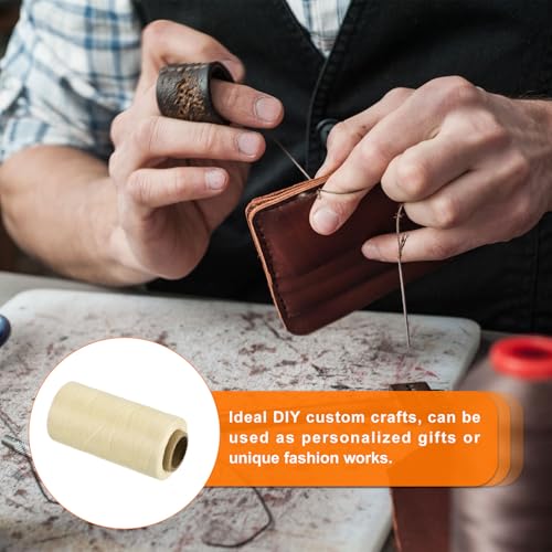 Waxed Thread 284 Yard 0.8mm 150D Flat Wax Thread Polyester Waxed String for Leather Sewing Hand Weaving Book Binding Home Decoration