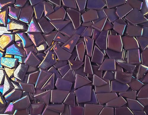 Irregular Glass Mosaic Tiles Bulk 500g Glossy and Iridescent Mosaic Glass Tiles for DIY Projects and Arts and Crafts Solid Colors and Mixes (263 Count)