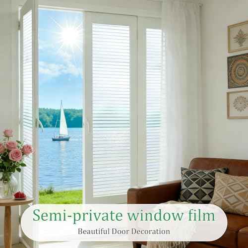 Window Privacy Film Frosted Stripe Window Film